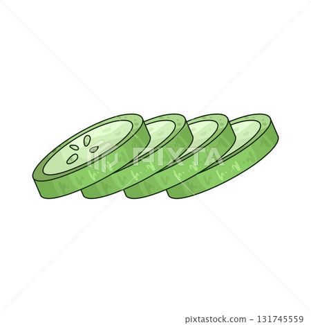 illustration of Cucumber Slices illustration of Cucumber Slices 131745559