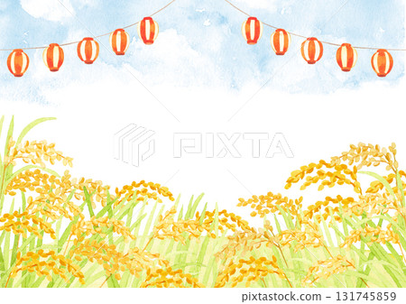 稻穗水彩背景插圖 稻穗水彩背景插圖 131745859