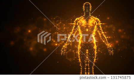 Smart Healthcare: Image of the fusion of biometric information and digital interfaces 131745875