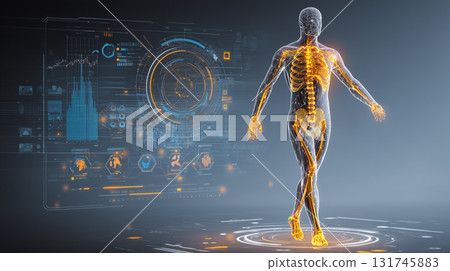 Smart Healthcare: Image of the fusion of biometric information and digital interfaces Smart Healthcare: Image of the fusion of biometric information and digital interfaces 131745883