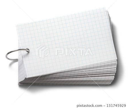 Index cards bound with rings 131745929