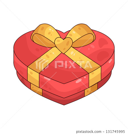 illustration of Heart Gift Box illustration of Heart Gift Box 131745995