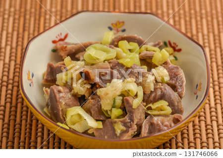 Gizzard and green onion with ponzu sauce 131746066