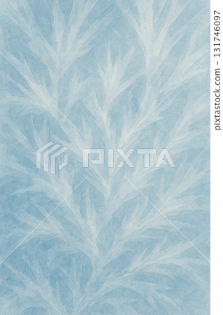 藍色冰晶樹枝紋水彩背景｜Watercolor Frost Branch Pattern 131746097