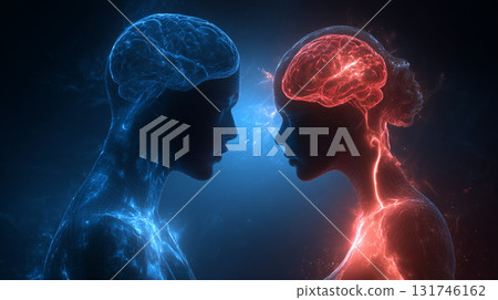 Differences in thinking and emotions between genders Abstract image 131746162