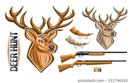Vector set for Deer Hunt Vector set for Deer Hunt 131746293