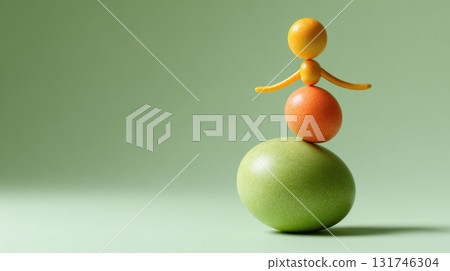 Balance harmony toy figure isolated colorful playful minimal Balance harmony toy figure isolated colorful playful minimal 131746304