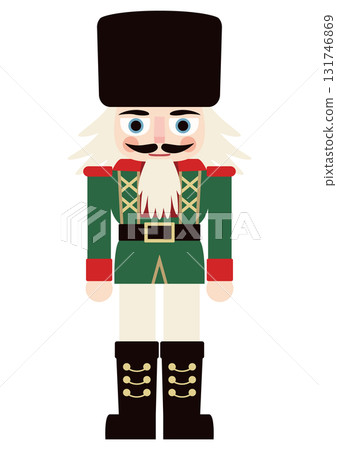 Vector illustration of a soldier nutcracker in a green costume Vector illustration of a soldier nutcracker in a green costume 131746869
