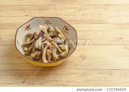 Eggplant and Shimeji Mushrooms with Ginger Eggplant and Shimeji Mushrooms with Ginger 131746934