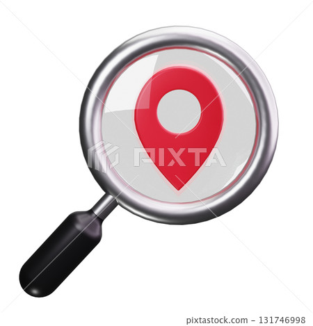 3D Search Location With Magnifier 131746998