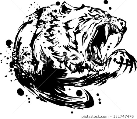 老虎墨水畫插圖 131747476