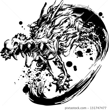 Dragon ink painting illustration Dragon ink painting illustration 131747477