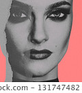 Fine art collage illustration of beautiful woman portrait 131747482