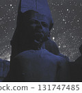 Collage illustration of Karnak temple in Luxor during night time 131747485