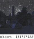 Collage illustration of Karnak temple in Luxor during night time 131747488