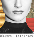 Fine art collage illustration of beautiful woman portrait 131747489