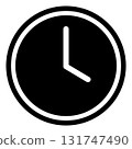 Flat clock vector icon Isolated on white background for graphic design, logo, web site, social media, mobile app, illustration 131747490