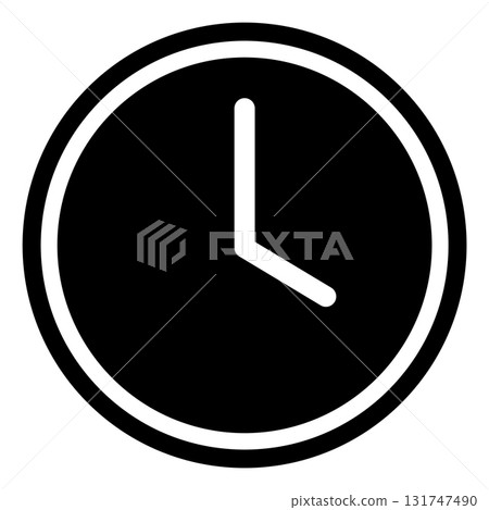 Flat clock vector icon Isolated on white background for graphic design, logo, web site, social media, mobile app, illustration 131747490