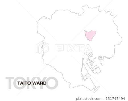 東京都台東區位置圖 無區界 01 東京都台東區位置圖 無區界 01 131747494