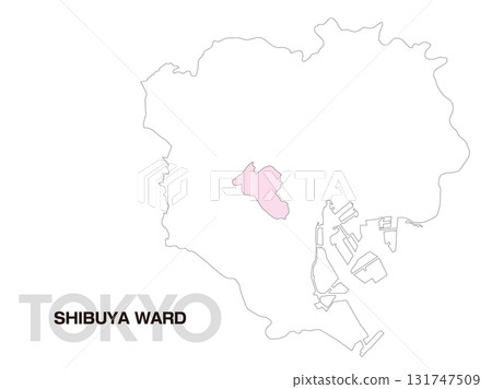 東京都澀谷區位置圖（無區界）01 131747509