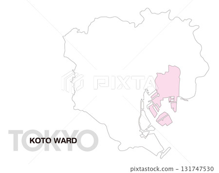 Location map of Koto Ward, Tokyo (no ward boundaries) 01 131747530