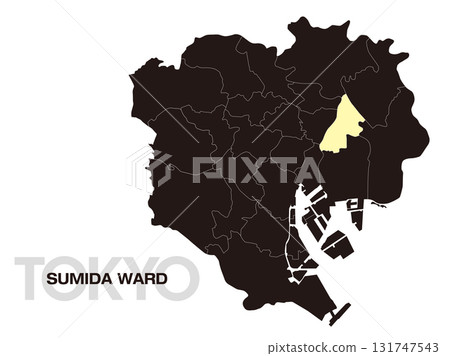 Location map of Sumida Ward, Tokyo (with ward boundaries) 03 131747543