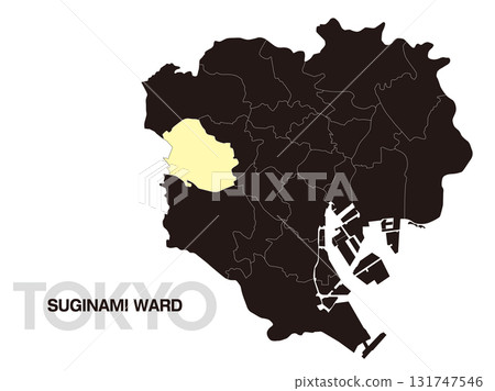 東京都杉並區位置圖（含區界）03 131747546