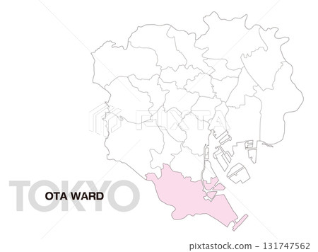 東京大田區位置圖(含區界)01 東京大田區位置圖(含區界)01 131747562