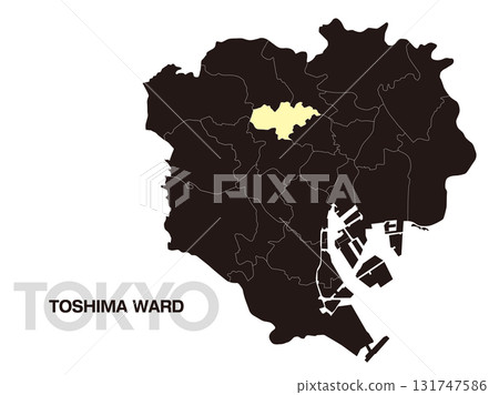 Location map of Toshima Ward, Tokyo (with ward boundaries) 03 Location map of Toshima Ward, Tokyo (with ward boundaries) 03 131747586