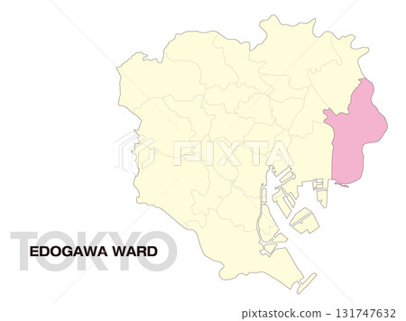 Location map of Edogawa Ward, Tokyo (with ward boundaries) 02 131747632