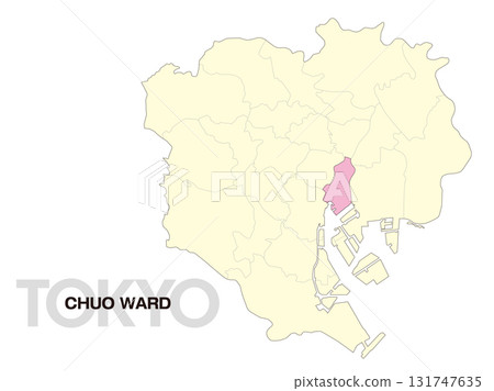 Location map of Chuo Ward, Tokyo (with ward boundaries) 02 131747635