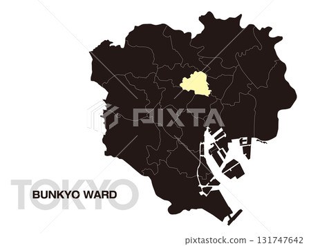 東京都文京區位置圖（含區界）03 131747642