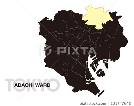 Location map of Adachi Ward, Tokyo (with ward boundaries) 03 131747648