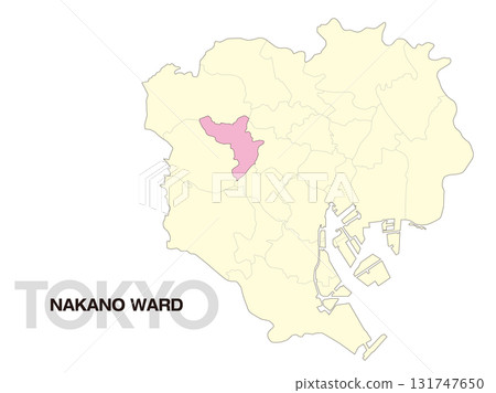 東京都中野區位置圖（含區界）02 131747650
