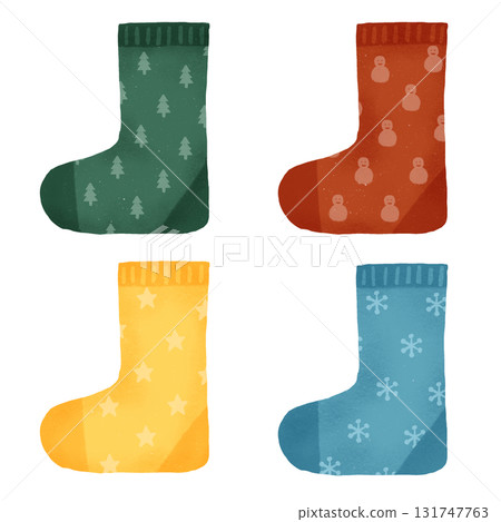 多彩聖誕襪的插圖 131747763