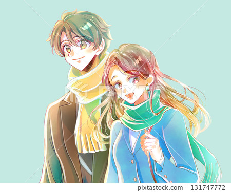 冬季外出的男女形象 冬季外出的男女形象 131747772