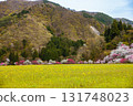 [Nagano Prefecture] Spring in full bloom at Achi Village's "Hanamomo no Sato" (Flower Peach Village) with peach blossoms and rape blossoms in full bloom 131748023