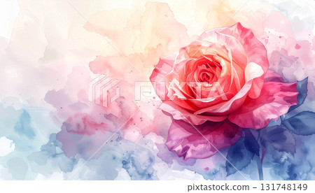 Watercolor Roses - A Pale-Colored Dream - Watercolor Roses - A Pale-Colored Dream - 131748149