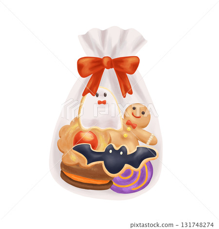 Cute illustration set of Halloween candy 131748274