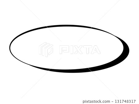 Three-dimensional oval frame with shadow 131748317