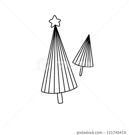 Two trees with a star on top of one of them Two trees with a star on top of one of them 131748418