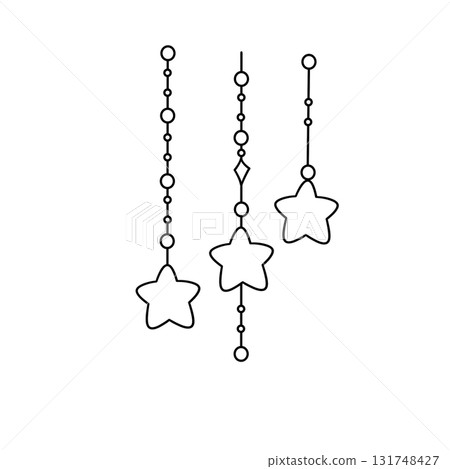 Three stars hanging from a string Three stars hanging from a string 131748427