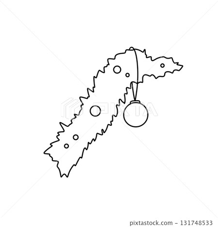 A white Christmas tree with a ball hanging from it 131748533