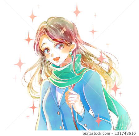Woman going out Winter image Sparkling 131748610