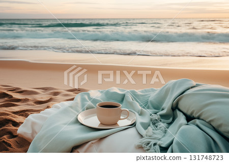 Beach at sunset. Relaxing summer vacation concept 131748723