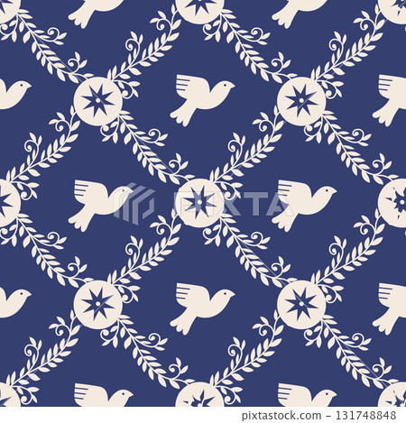 White Bird Star Vine Pattern White Bird Star Vine Pattern 131748848