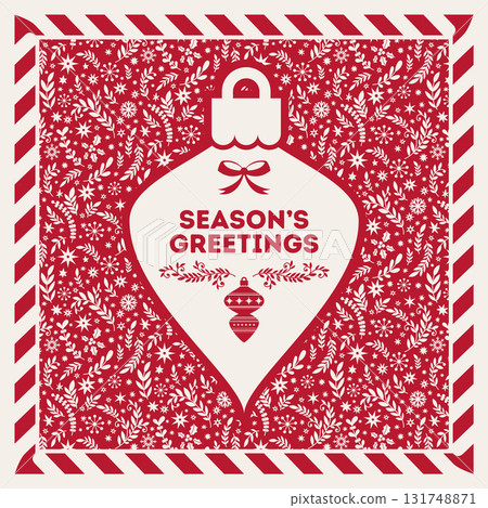 Red Ornament Season Greetings Illustration Red Ornament Season Greetings Illustration 131748871