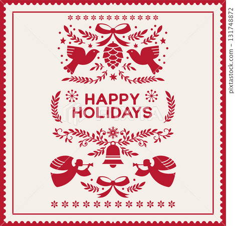 Folk Angels Holiday Greeting Card Folk Angels Holiday Greeting Card 131748872