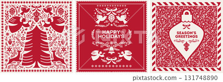 Nordic Angels Christmas Tree Illustration 131748890