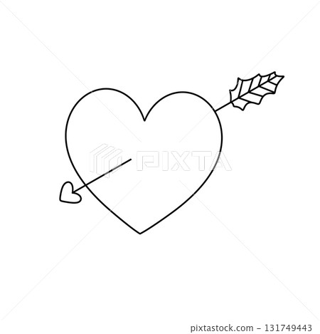 A heart with an arrow pointing to the right A heart with an arrow pointing to the right 131749443